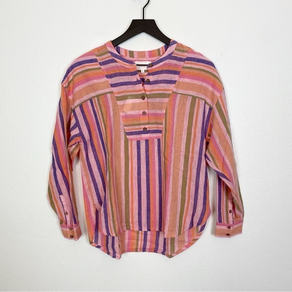 Xirena Macyn Top in Citrus Melange Linen Striped - Picture 4 of 8